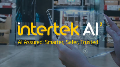 Manager using futuristic transparent smart tablet in warehouse